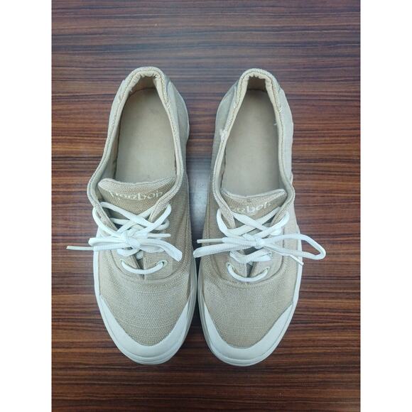 Reebok Beige Canvas Style Sneakers Shoes Size 10 - Picture 2 of 8